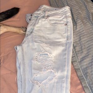 raw hem distressed american eagle high wasted jean